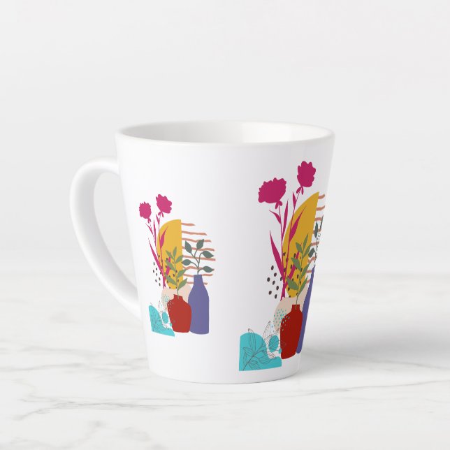 Caneca De Café Latte Desenho de Arte (Ângulo esquerdo)