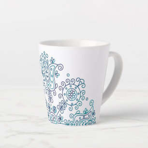 Caneca De Café Latte Desenho de Bordado Folclórico