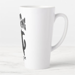 Caneca De Café Latte Desenho de gato sarcástico preto e branco