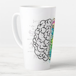 Caneca De Café Latte Desenho de ideias de psicologia da mente cerebral