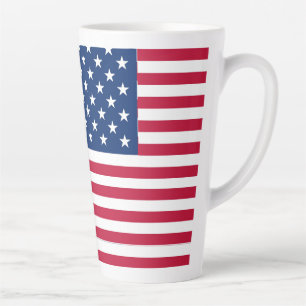 Caneca De Café Latte Desenho de Orgulho da Bandeira Americana dos EUA