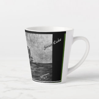 Caneca De Café Latte Desenho digital Lago dos Cisnes Caneca LS Latte