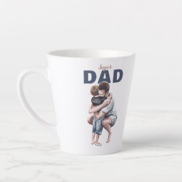 Caneca De Café Latte Desenho em Aquarela Super Papai