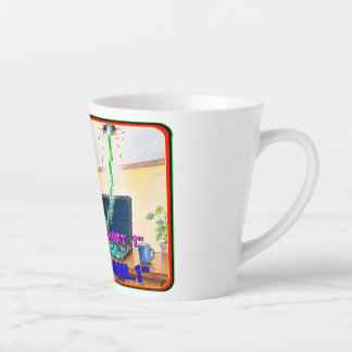 Caneca De Café Latte Desenho engraçado de pânico de aperto de baixa do