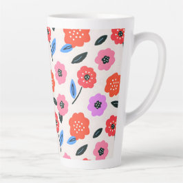 Caneca De Café Latte Desenho Han de padrão de flores