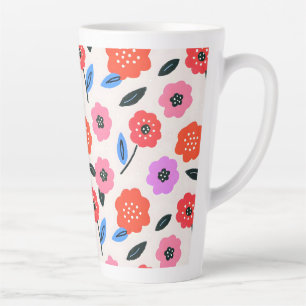 Caneca De Café Latte Desenho Han de padrão de flores