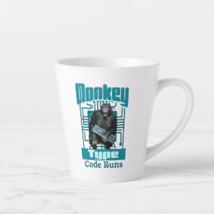 Caneca De Café Latte Desenvolvedor Full-Stack Divertido, Tipo Macaco, C