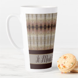 Caneca De Café Latte Design com padrão decorativo de Cinza