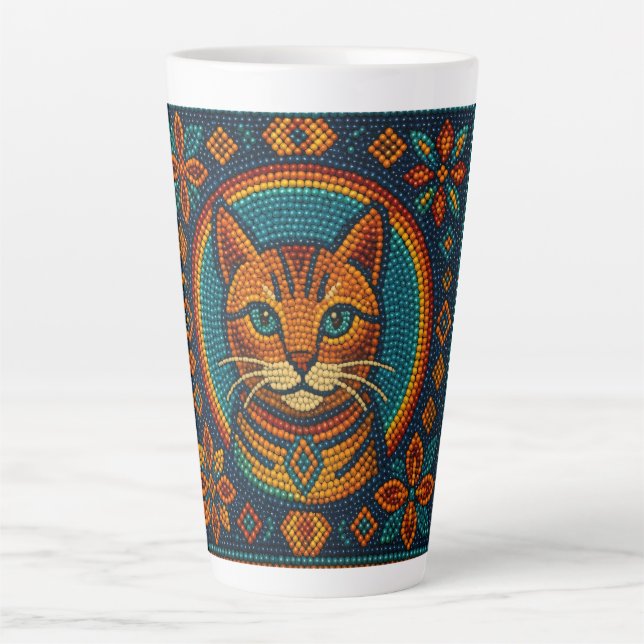 Caneca De Café Latte Design da tampa do gatinho (Frente)
