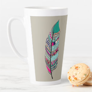 Caneca De Café Latte Design de Arte de Estêncil Latte Mug