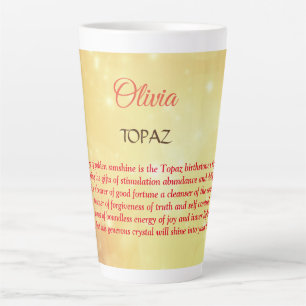 Caneca De Café Latte design de Bairthstone Topaz 