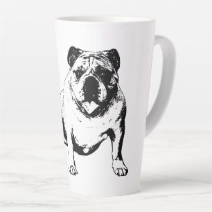 Caneca De Café Latte Design de Bulldog Divertido