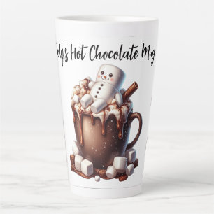 Caneca De Café Latte Design de Cacau de Boneco de Neve Fofo