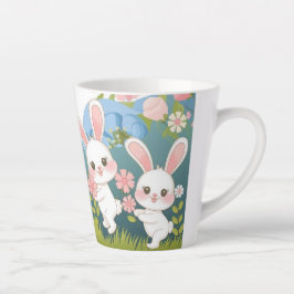 Caneca De Café Latte Design de celebração de Páscoa de encantamento