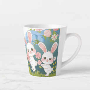 Caneca De Café Latte Design de celebração de Páscoa de encantamento
