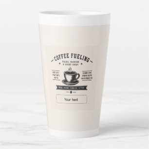 Caneca De Café Latte Design de Citação de Café Personalizado – Nome Per