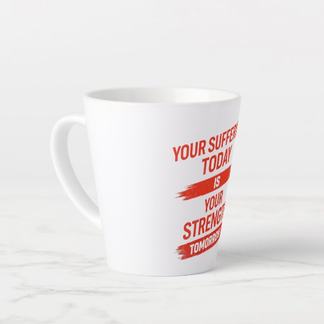 Caneca De Café Latte Design de Citação Motivacional (Ângulo esquerdo)