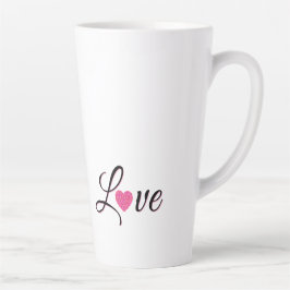 Caneca De Café Latte Design de Coração Pontilhado Minimalista