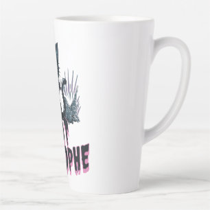 Caneca De Café Latte Design de Desenho Animado de Gato Mal-Humorado Sar