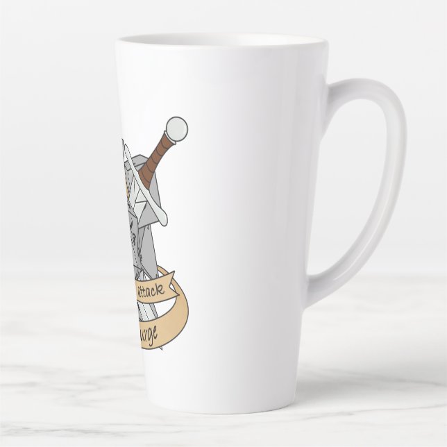 Caneca De Café Latte Design de Dice de Combatente (Direita)