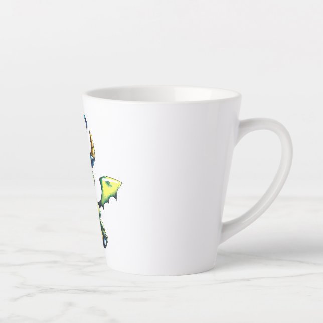 Caneca De Café Latte Design de Dragão de Halloween (Direita)