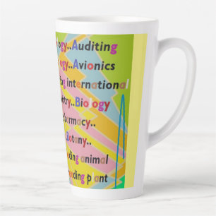 Caneca De Café Latte Design de Educação em cores mistas