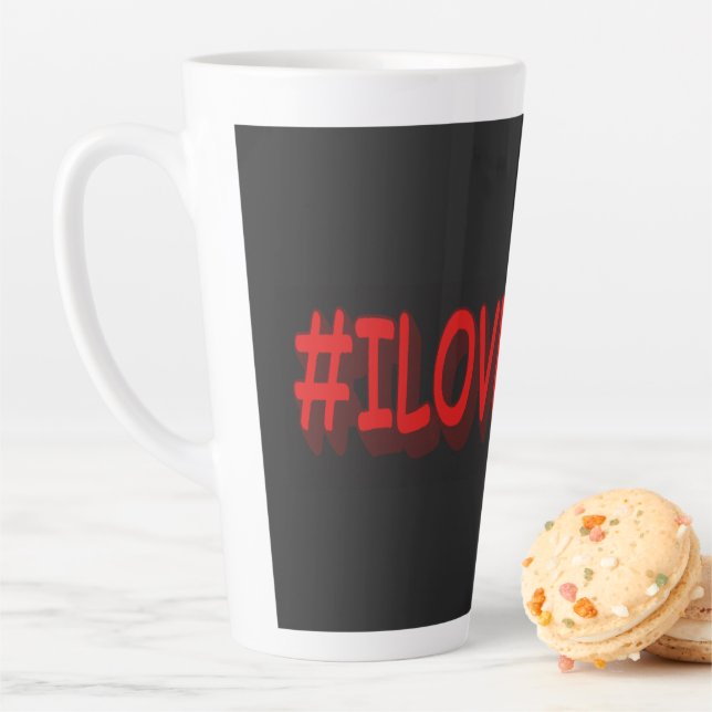 Caneca De Café Latte Design de Expressão Bestial "#ILOVEISRAE". Comprar (In Situ)
