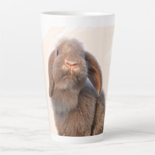 Caneca De Café Latte Design de Foto Personalizado de Coelho Holland Lop