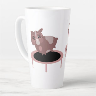 Caneca De Café Latte Design de ginásio de fitness divertido para porqui