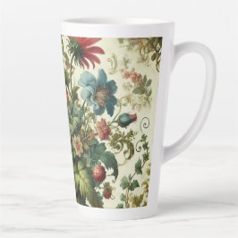 Caneca De Café Latte Design de Jardim Sem Costura