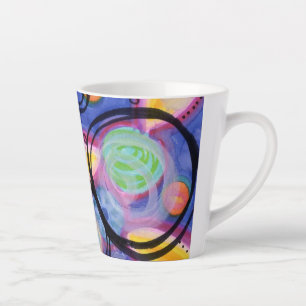 Caneca De Café Latte Design de Latte de do Círculo Colorido