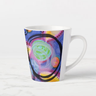 Caneca De Café Latte Design de Latte de do Círculo Colorido
