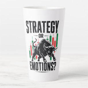 Caneca De Café Latte Design de Mentalidade de Negociação de Touro ou Em
