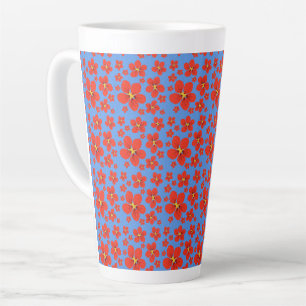 Caneca De Café Latte Design de Nasturtium na caneta latina