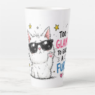 Caneca De Café Latte Design de Óculos de Gato Legal