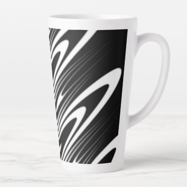 Caneca De Café Latte design de padrão orgânico contínuo (Direita)