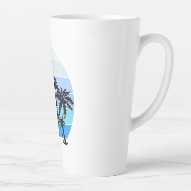 Caneca De Café Latte Design de praia incrível (Direita)