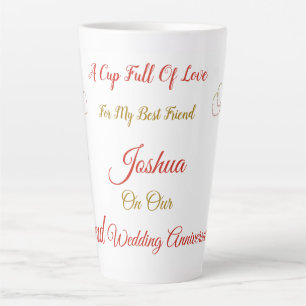 Caneca De Café Latte design de segundo de aniversário personalizado