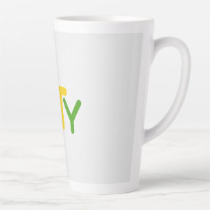 Caneca De Café Latte Design de texto simples