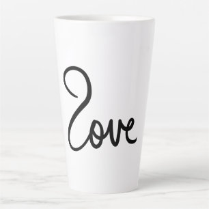 Caneca De Café Latte Design de Tipografia de Palavra "amor" Minimalista