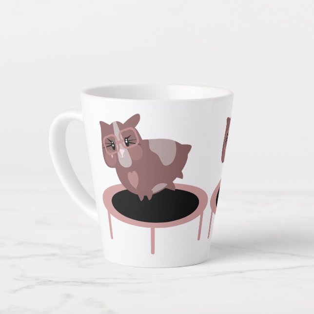 Caneca De Café Latte Design Divertido de Academia de Ginástica para Por (Ângulo esquerdo)