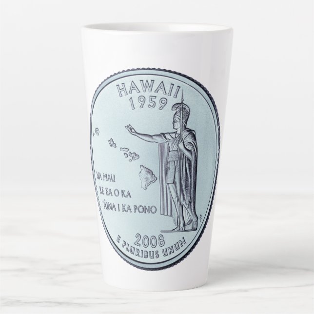 Caneca De Café Latte Design do quarto de estado do Havaí tingido (Frente)