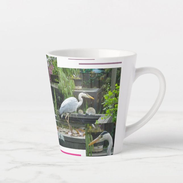 Caneca De Café Latte Design Heron Latte Mug (Direita)