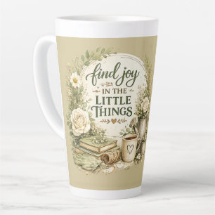 Caneca De Café Latte Design Inspirador Cottagecore Floral Botânico