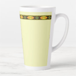 Caneca De Café Latte Design Liso Laranja Amarelo