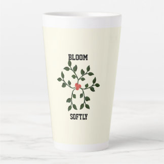 Caneca De Café Latte Design Minimalista de Videira Floral | Botânico El