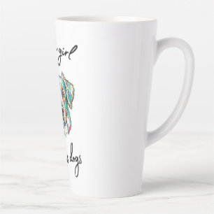 Caneca De Café Latte Design Multi-Colorido Artístico de Amante de Cães