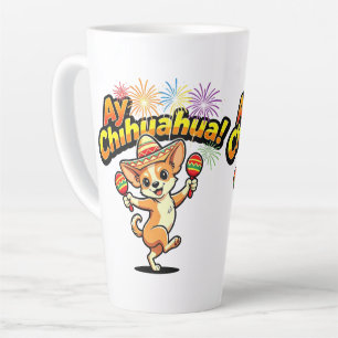 Caneca De Café Latte Design Original Ay Chihuahua!