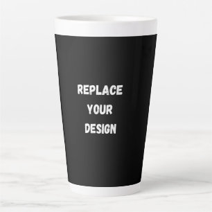Caneca De Café Latte Design preto personalizado Adicionar foto ou texto