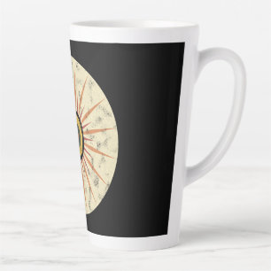 Caneca De Café Latte Design Retro Boho de Explosão Solar
